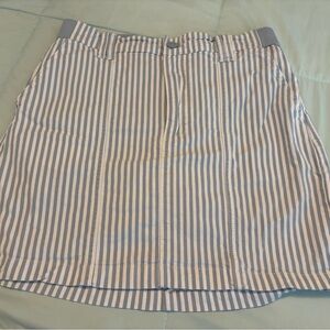 Lee Blue and White Striped Mini Skirt